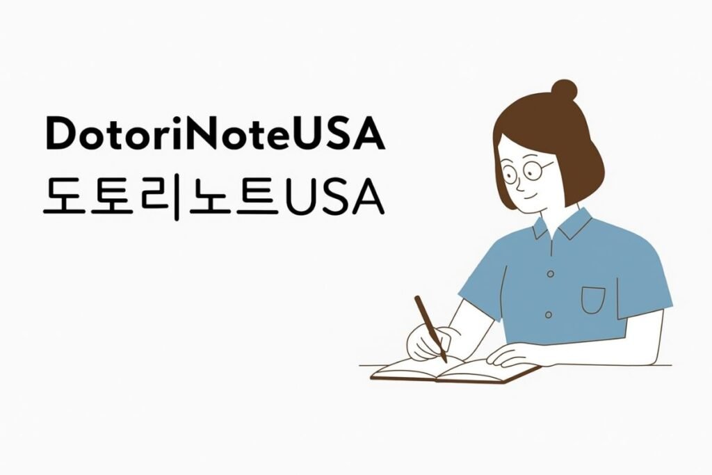 About Me 1 도토리노트USA 블로그를 쓰는 50대 한국 여성 일러스트