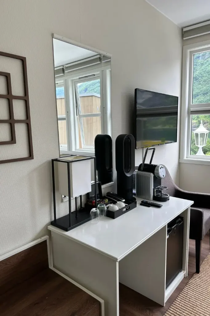 grande-fjord-hotel-room-amenities-coffee-machine-fridge.