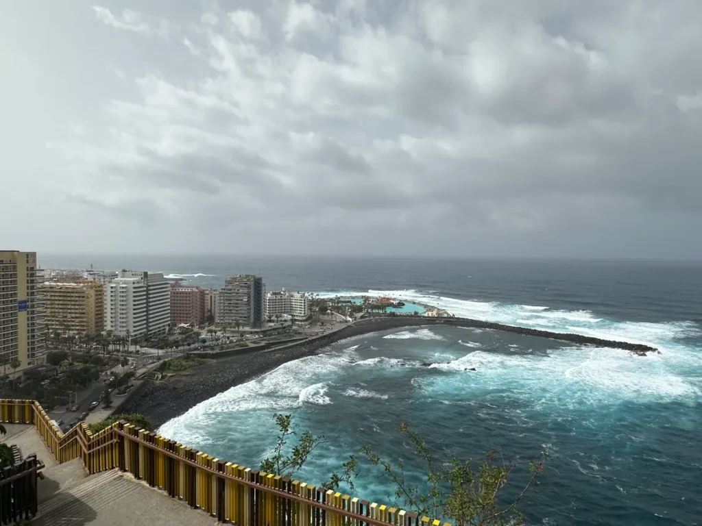 Scenic ocean view from the top of Agatha Christie Street for Tenerife travel review