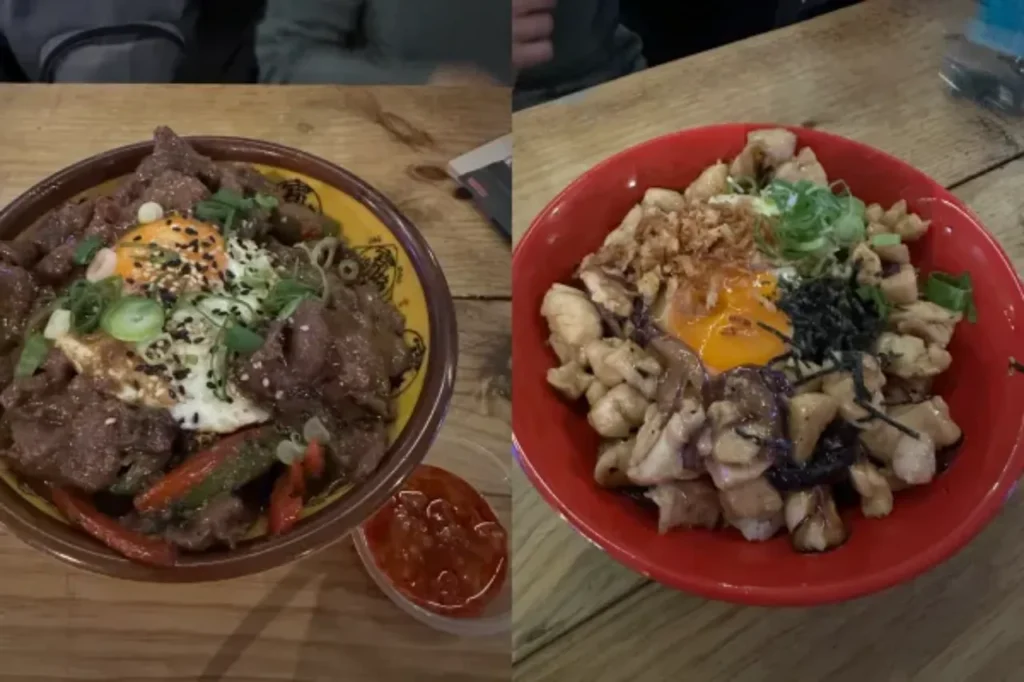 마드리드 자유여행 야타이 마켓 산시마이의 정갈한 데판야끼 볼과 스키야키 볼